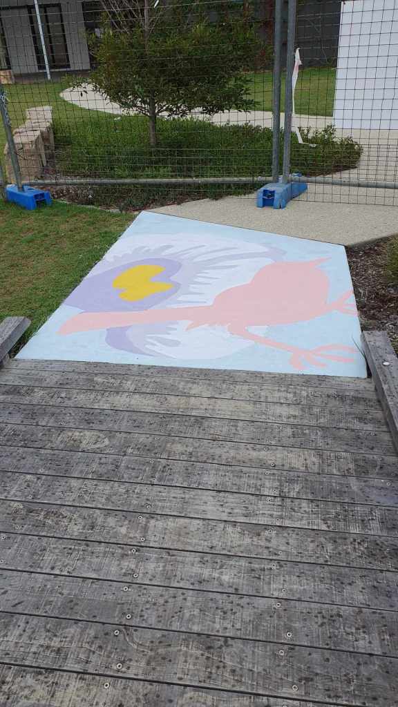 Rufous Street Public Art, ground mural, Peregian, Noosa, Sunshine Coast Queensland, This Bird, Tia Carrigan, ground parrot, birds