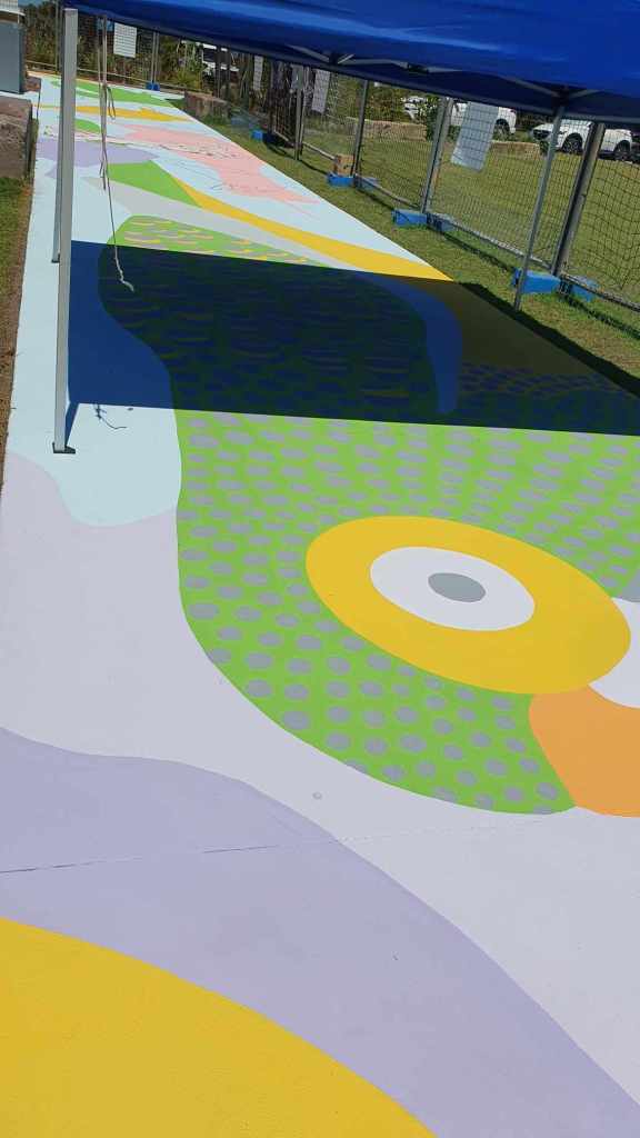 Rufous Street Public Art, ground mural, Peregian, Noosa, Sunshine Coast Queensland, This Bird, Tia Carrigan, ground parrot, birds