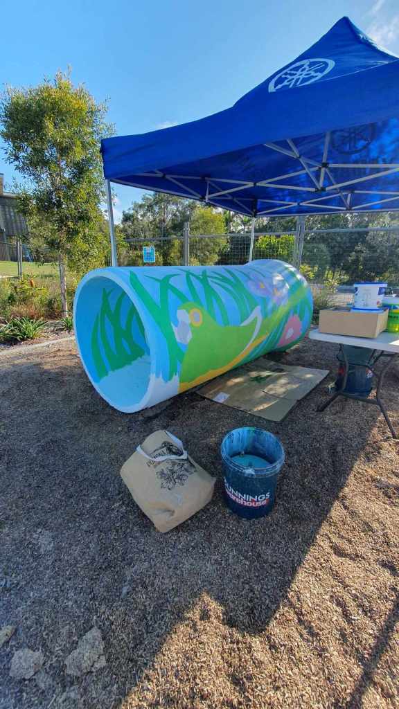 Rufous Street Public Art, ground mural, Peregian, Noosa, Sunshine Coast Queensland, This Bird, Tia Carrigan, ground parrot, birds