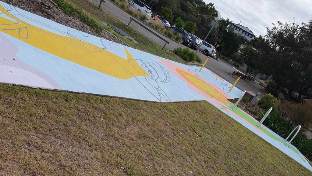 Rufous Street Public Art, ground mural, Peregian, Noosa, Sunshine Coast Queensland, This Bird, Tia Carrigan, ground parrot, birds