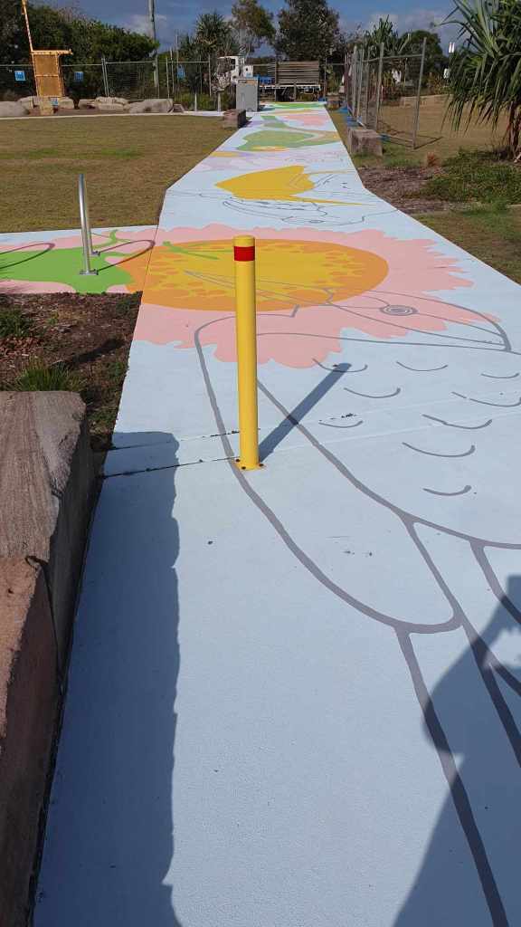 Rufous Street Public Art, ground mural, Peregian, Noosa, Sunshine Coast Queensland, This Bird, Tia Carrigan, ground parrot, birds